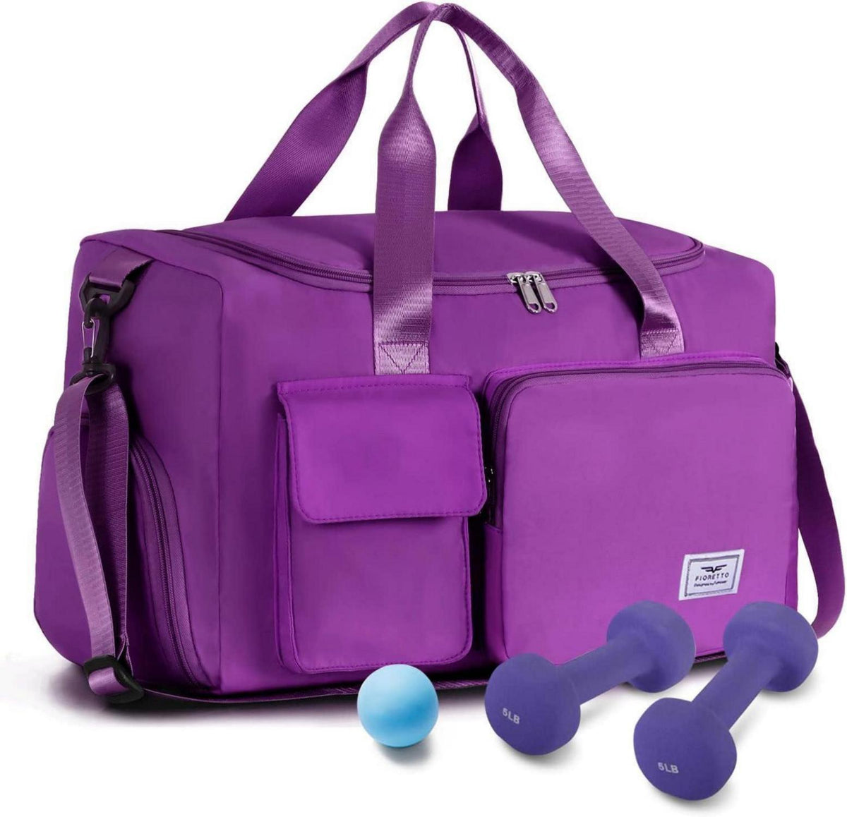 Sporttasche Damen 35L Faltbare Reisetasche mit Schuh- und