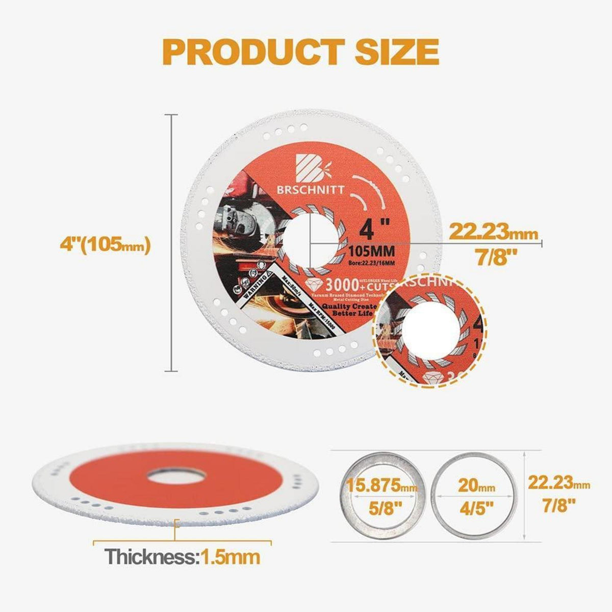 Diamant-Trennscheiben 10er-Set 105mm für Metall