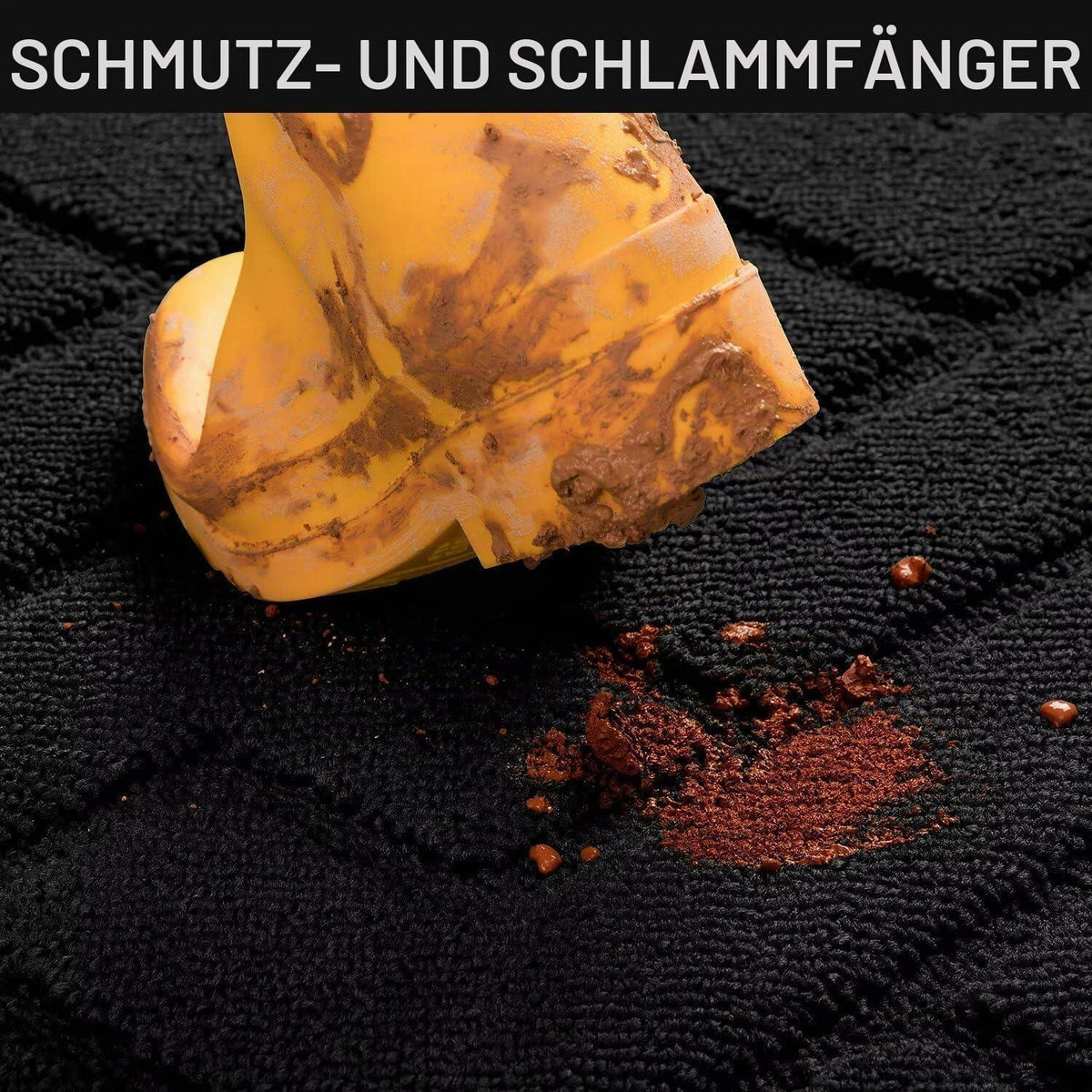 Fußmatte Schwarz 90x150cm – Waschbar, Rutschfest & Saugfähig