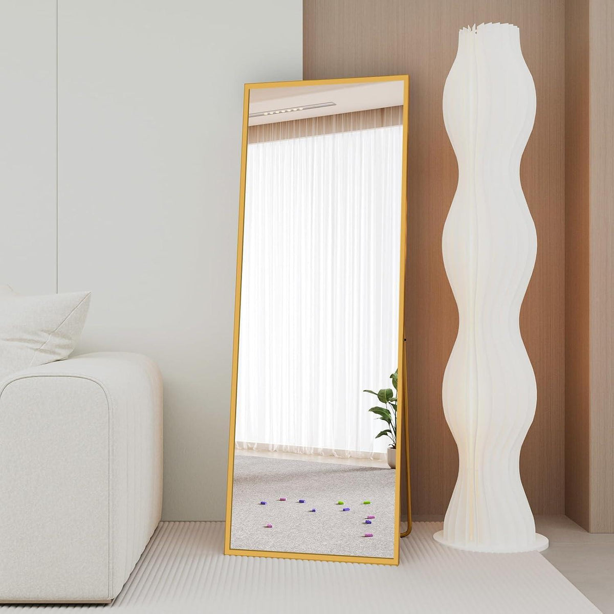 Ganzkörperspiegel 140x50cm – Freistehend, Hängend, Goldrahmen