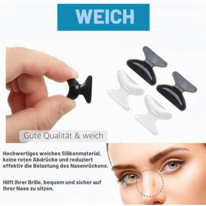 10x Silikon Nasenpads für Brillen – Schwarz 1.8mm