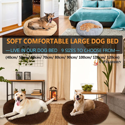 Rundes Hundebett Donut – Flauschig, Weich & Waschbar – Dunkelbraun 2XL