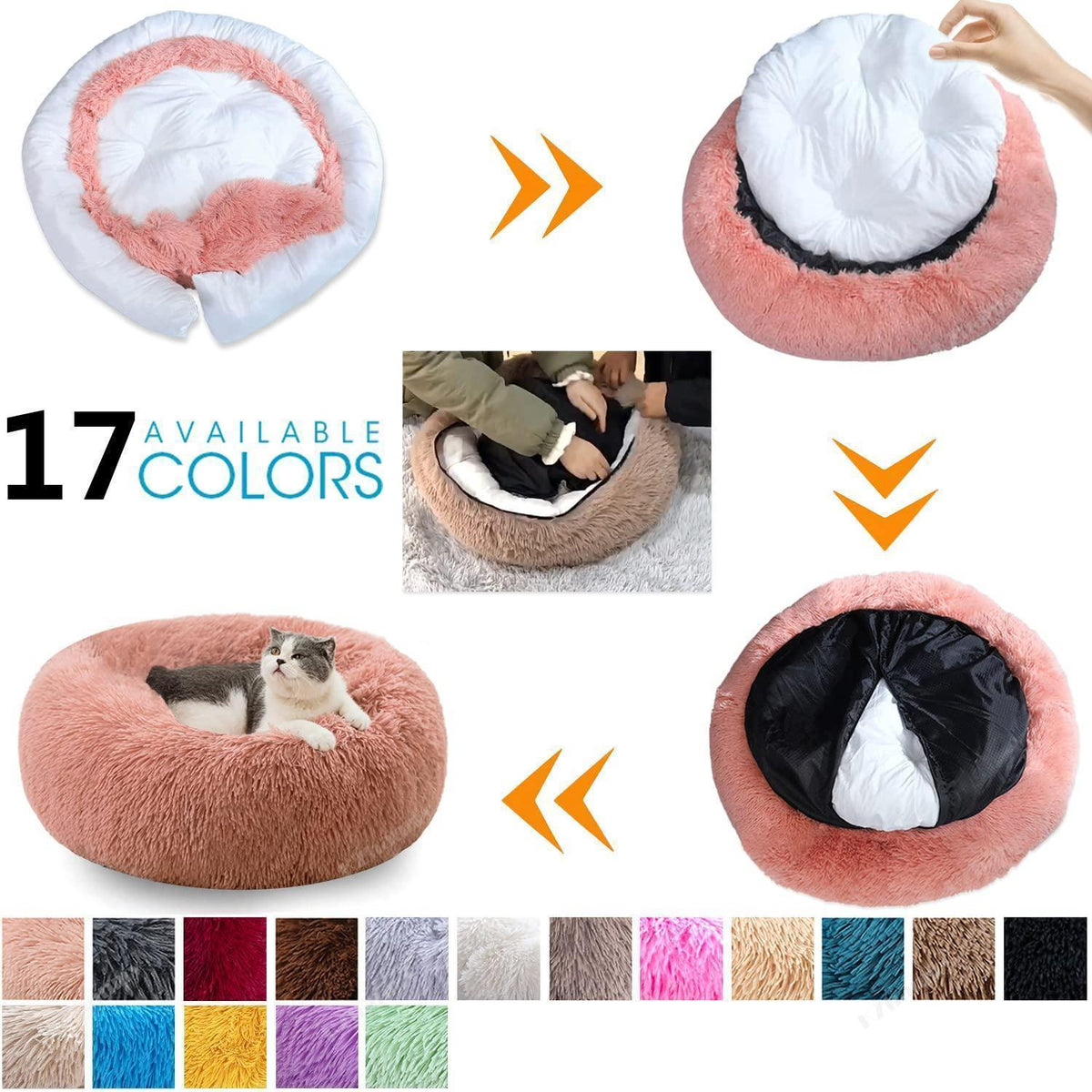 Rundes Hundebett Donut – Flauschig, Weich & Waschbar – Dunkelbraun 2XL