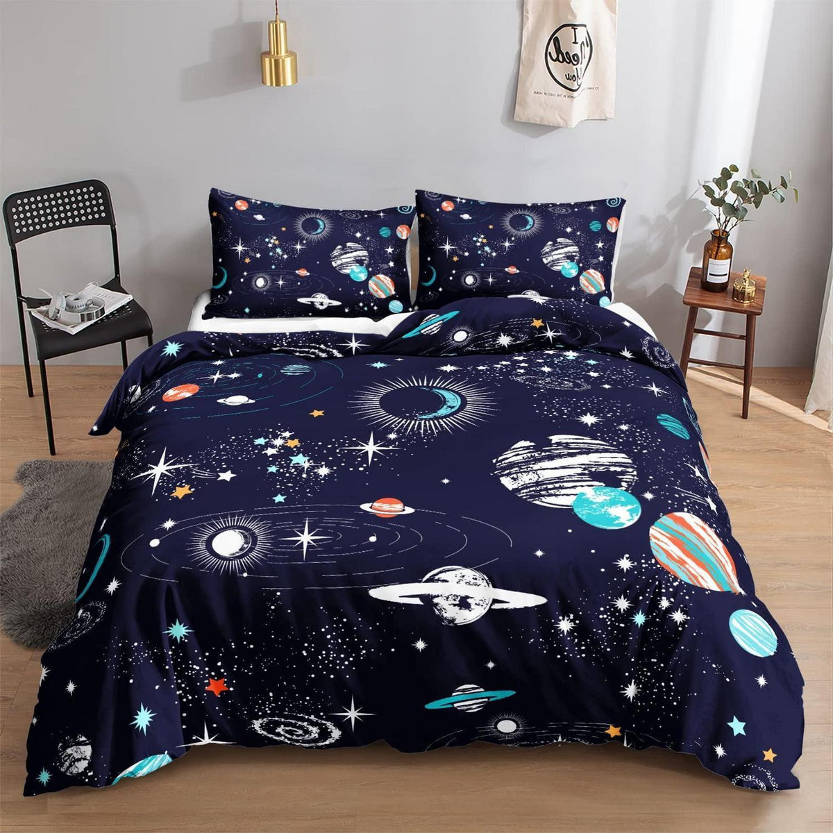 Sternenhimmel Bettwäsche Set 200x200 cm für Kinderzimmer