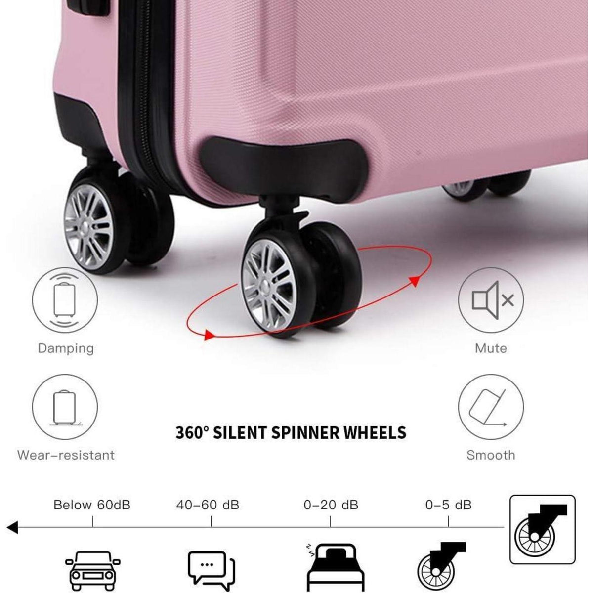 XL Reisekoffer Trolley Pink 75cm Hartschale mit TSA Schloss