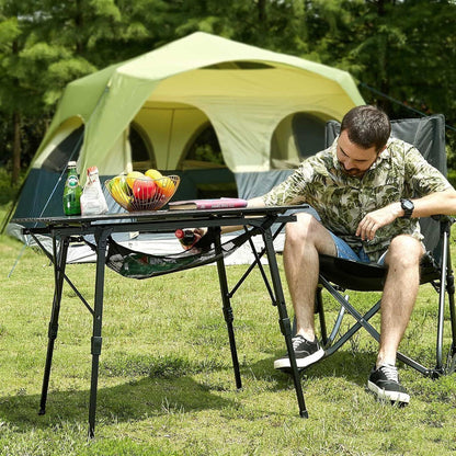 Portal Campingtisch faltbar, höhenverstellbar, Aluminium 90x53cm