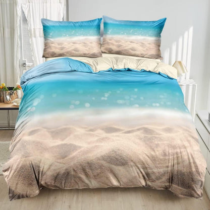 3D Damier Bettwäsche Set 135x200 - Tropischer Hawaiian Look