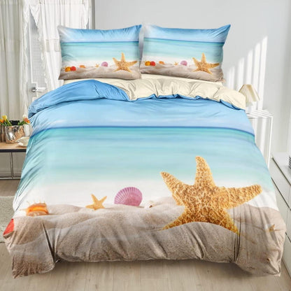 Damier Bettwäsche Set 135x200cm - Hawaiian Strand 3D-Digitaldruck