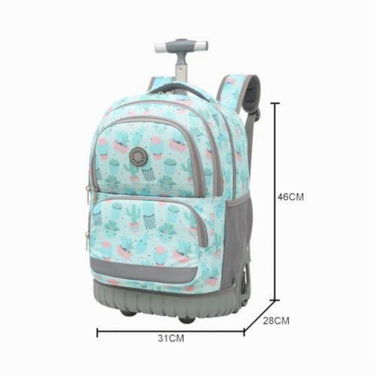Schultrolley Rucksack mit Rollen – Grün für Jungen & Mädchen