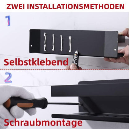 Duschablage Ohne Bohren Mattschwarz 40CM – Ablauflösung & Ordnung