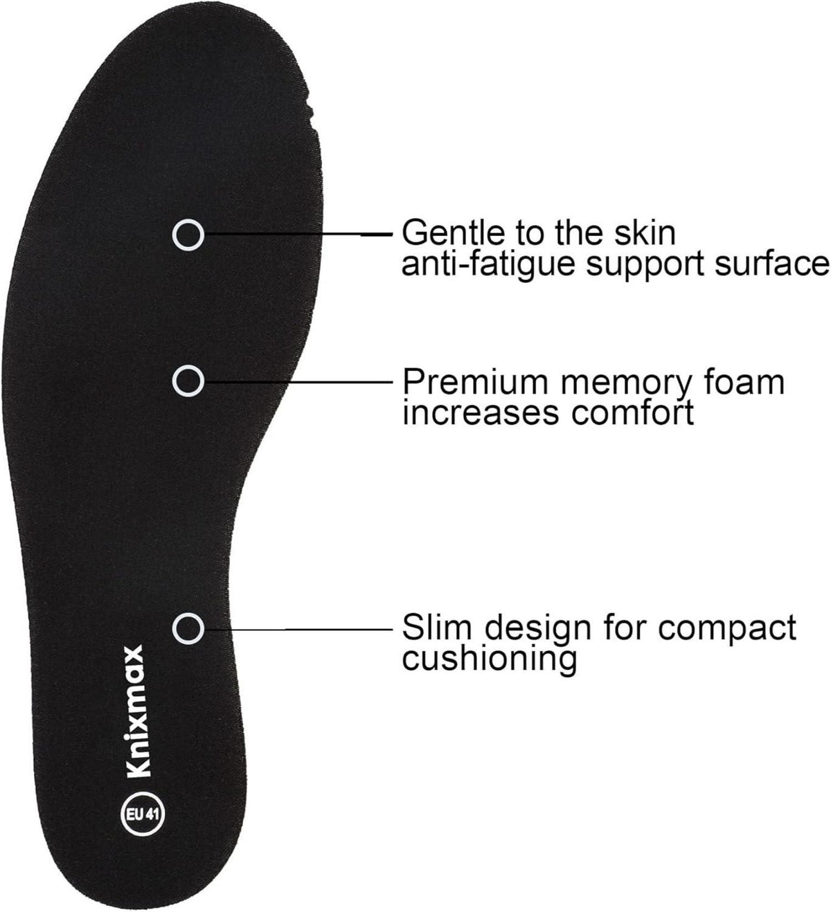 Memory Schaum Einlegesohlen 5mm Schwarz Gr.36-47EU 2mm