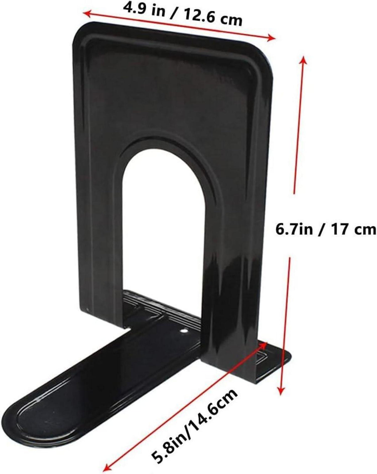 Qualsen Schwarze Metall-Buchstützen 17x12x15 cm, 8 Paare