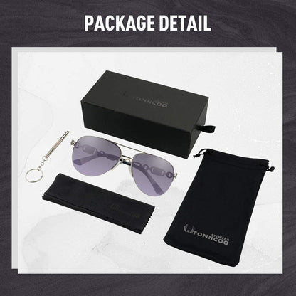 Verspiegelte Piloten Sonnenbrille Damen UV400 Grau Verlaufend Silber