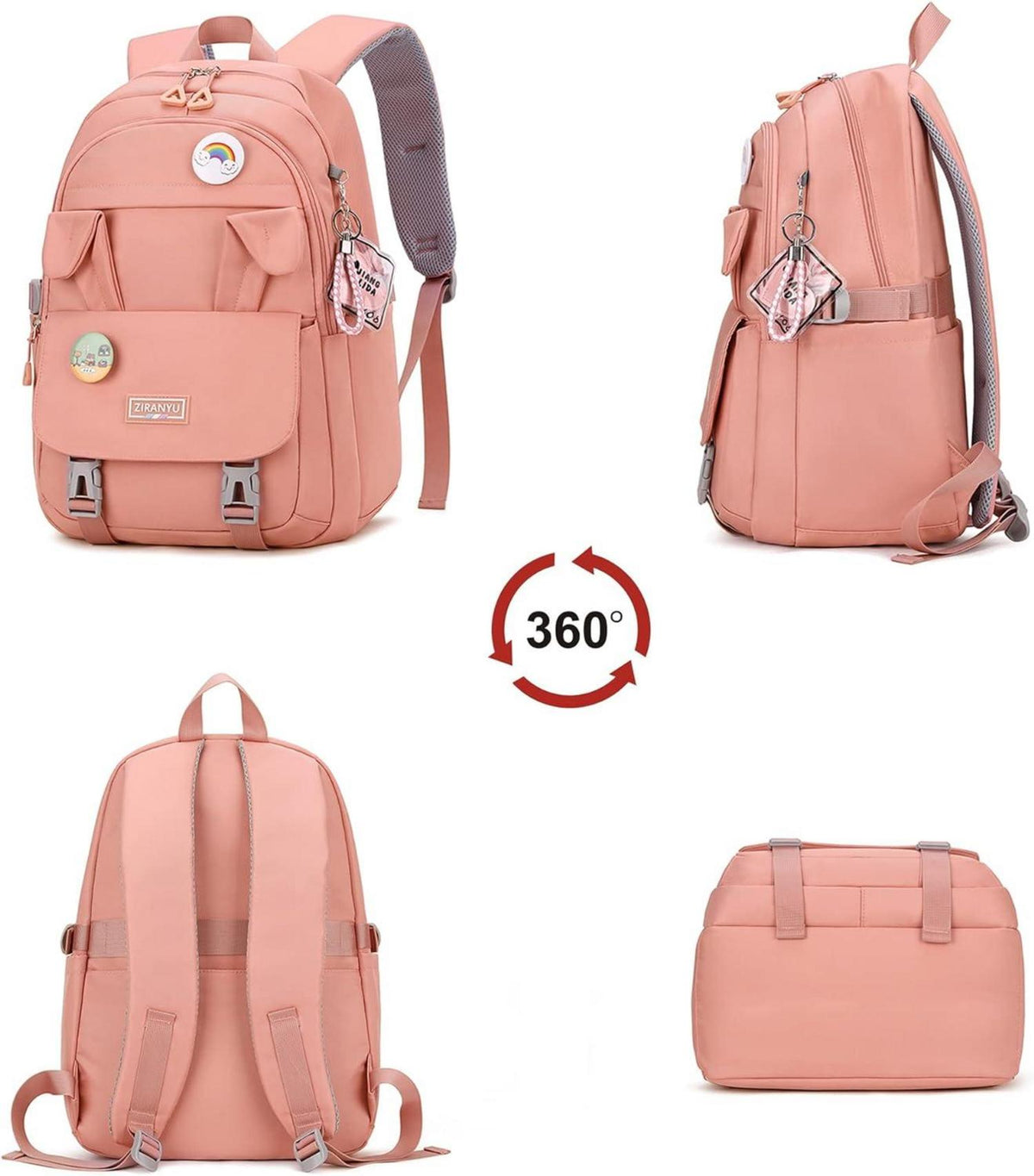 Großer Laptop-Rucksack Damen Mädchen, 15,6 Zoll