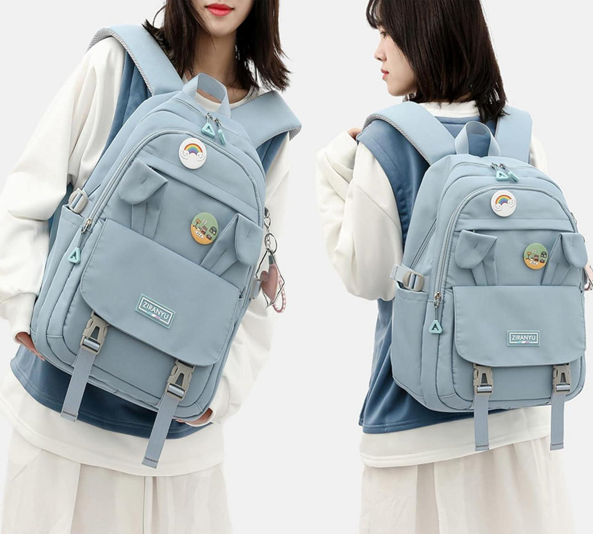 Rucksack Damen Schulrucksack Mädchen Mädchen Teenager 15.6 Zoll College Schultasche Anti-Diebstahl-Reise-Tagesrucksack Große Büchertaschen