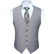 Herren Anzugweste Baumwolle V-Ausschnitt Elegant Hellgrau XS-4XL