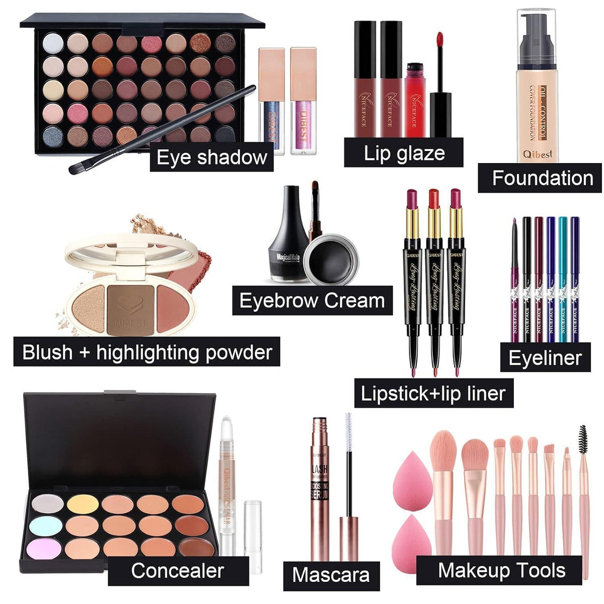 Professionelles Make-up Set 32tlg. – Kosmetik Geschenkset für Frauen