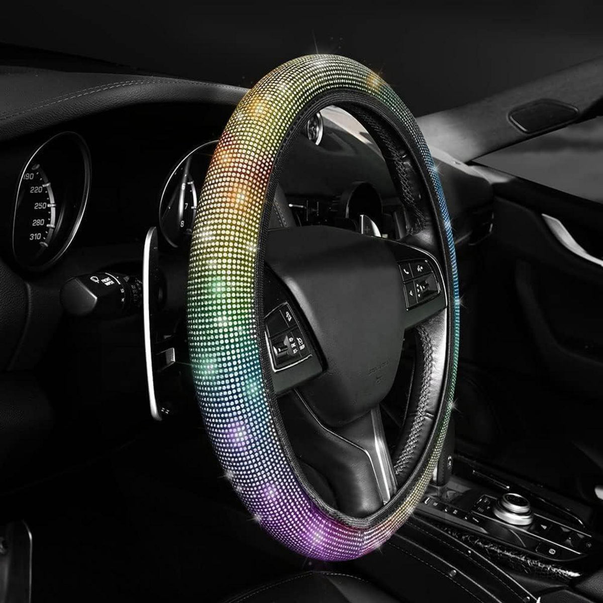 Lenkradbezug Glitzer Universal für Frauen, Bunt