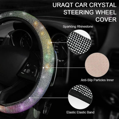 Lenkradbezug Glitzer Universal für Frauen, Bunt