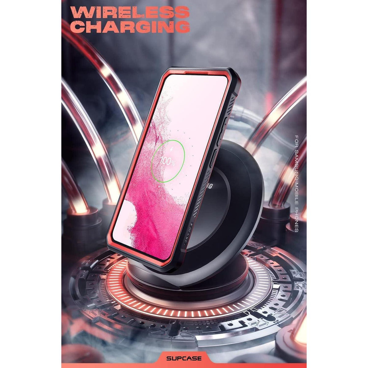 Robuste Outdoor Hülle für Samsung Galaxy S22 5G mit Gürtelclip Rot