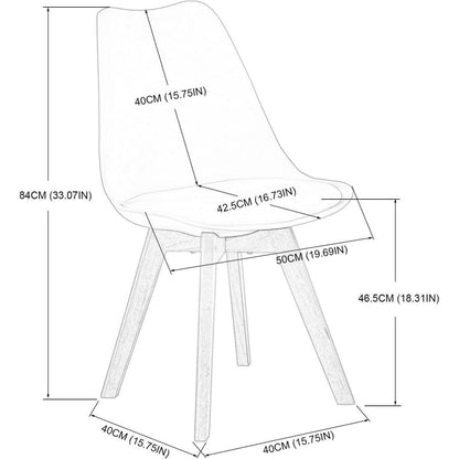 Esszimmergruppe mit Esstisch (110cm) & 6 Stühlen – Schwarz/Weiß