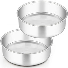 Runde Edelstahl Backform 2er Set | 24cm Kuchenform, 7cm tief
