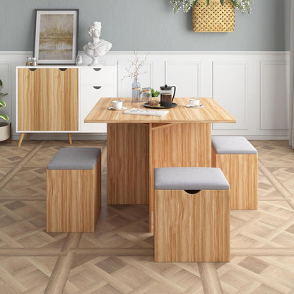 Essgruppe Monddeer mit Stauraum & Hockern (80x80cm)