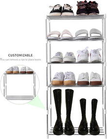 Stapelbares Schuhregal 4 Etagen Weiß 44x26x57.7cm Plastik