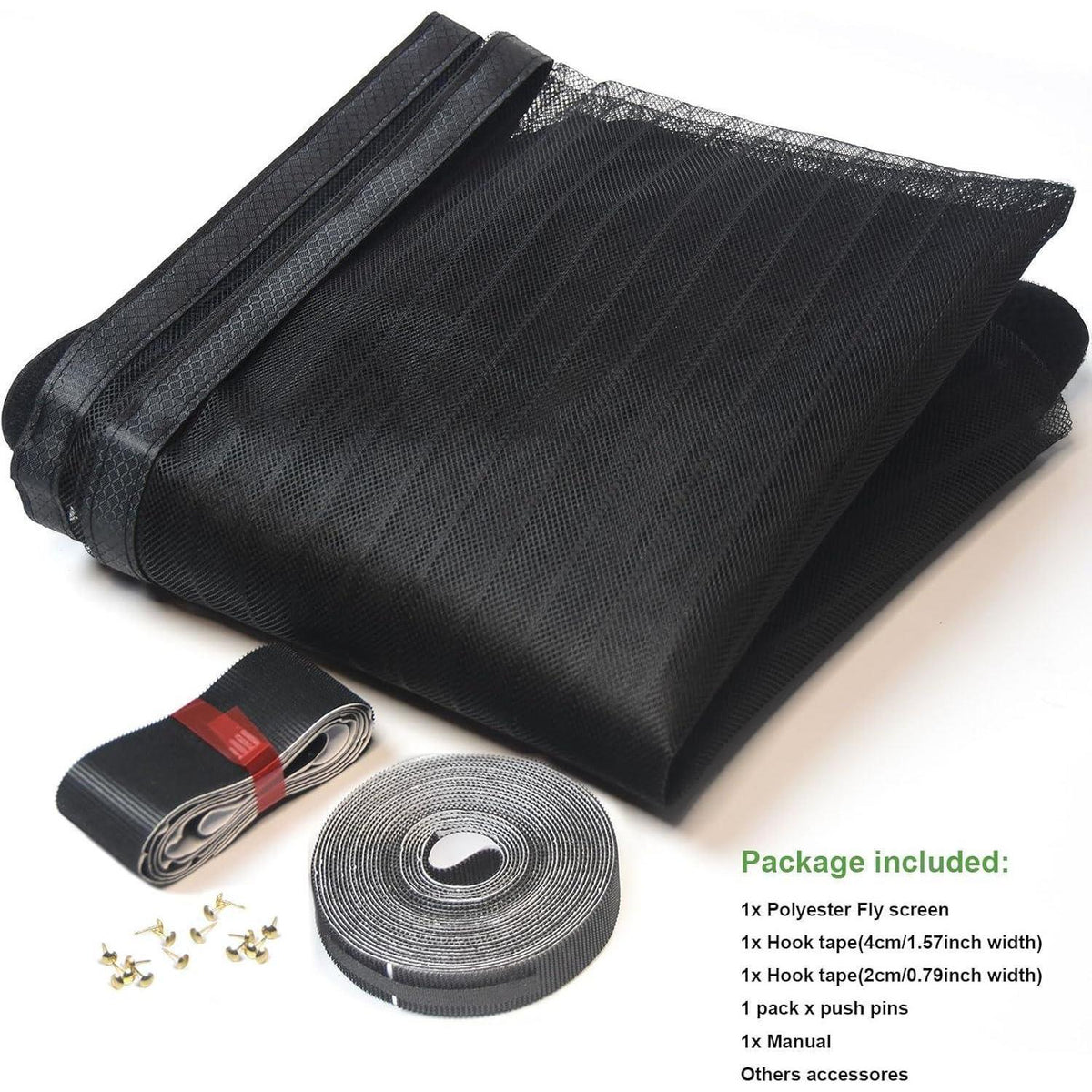 Magnet Fliegengitter Tür 230x210cm Schwarz – Ohne Bohren & Automatisches Schließen