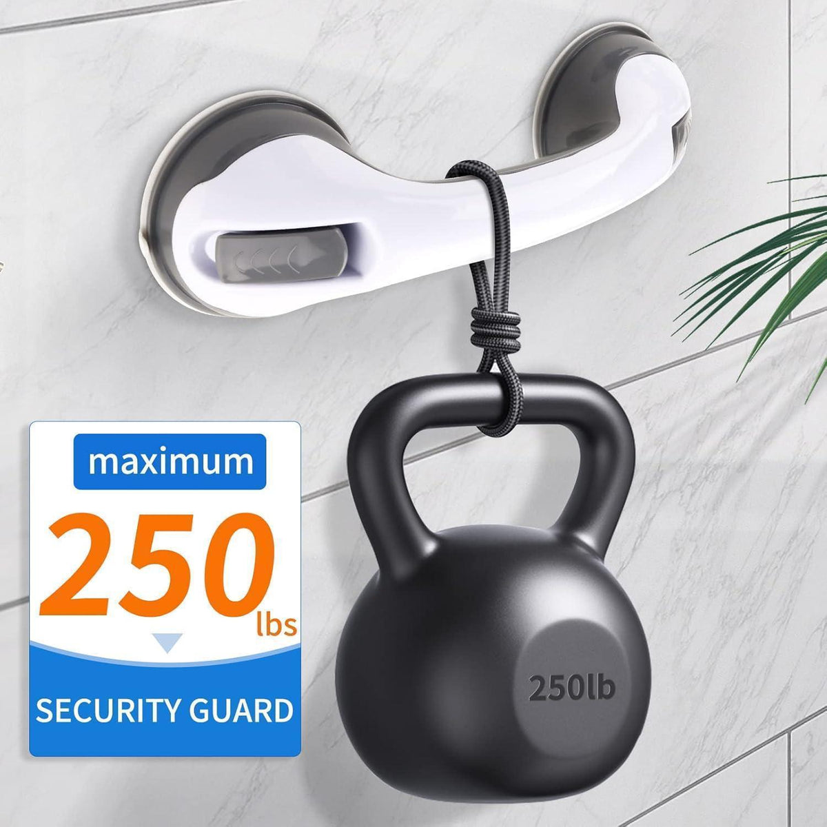 Haltegriff für Badewanne & Dusche, 30,5 cm, starker Saugnapf, mattgrau