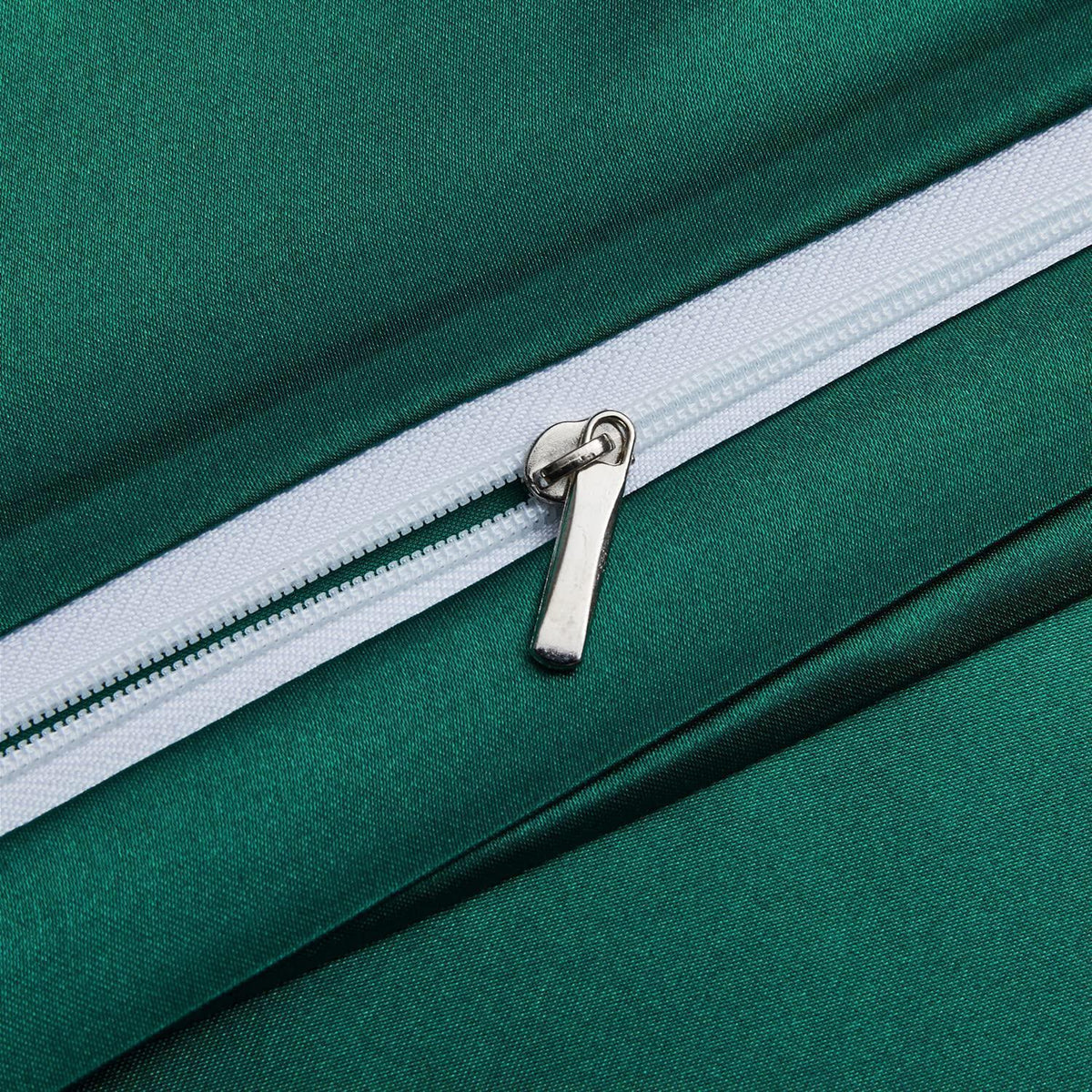 Satin Bettwäsche Set 135x200 cm Dunkelgrün