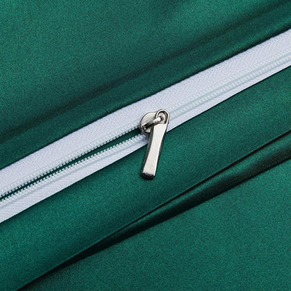 Satin Bettwäsche Set 135x200 cm Dunkelgrün