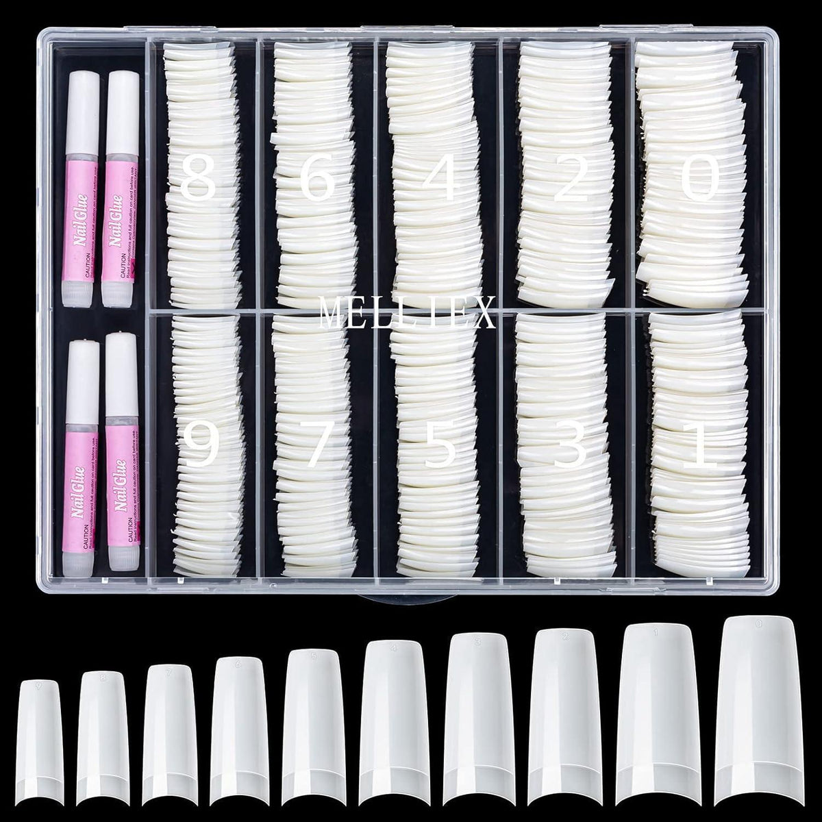 500er Set French Acryl Nägel – Falsche Nägel mit Kleber
