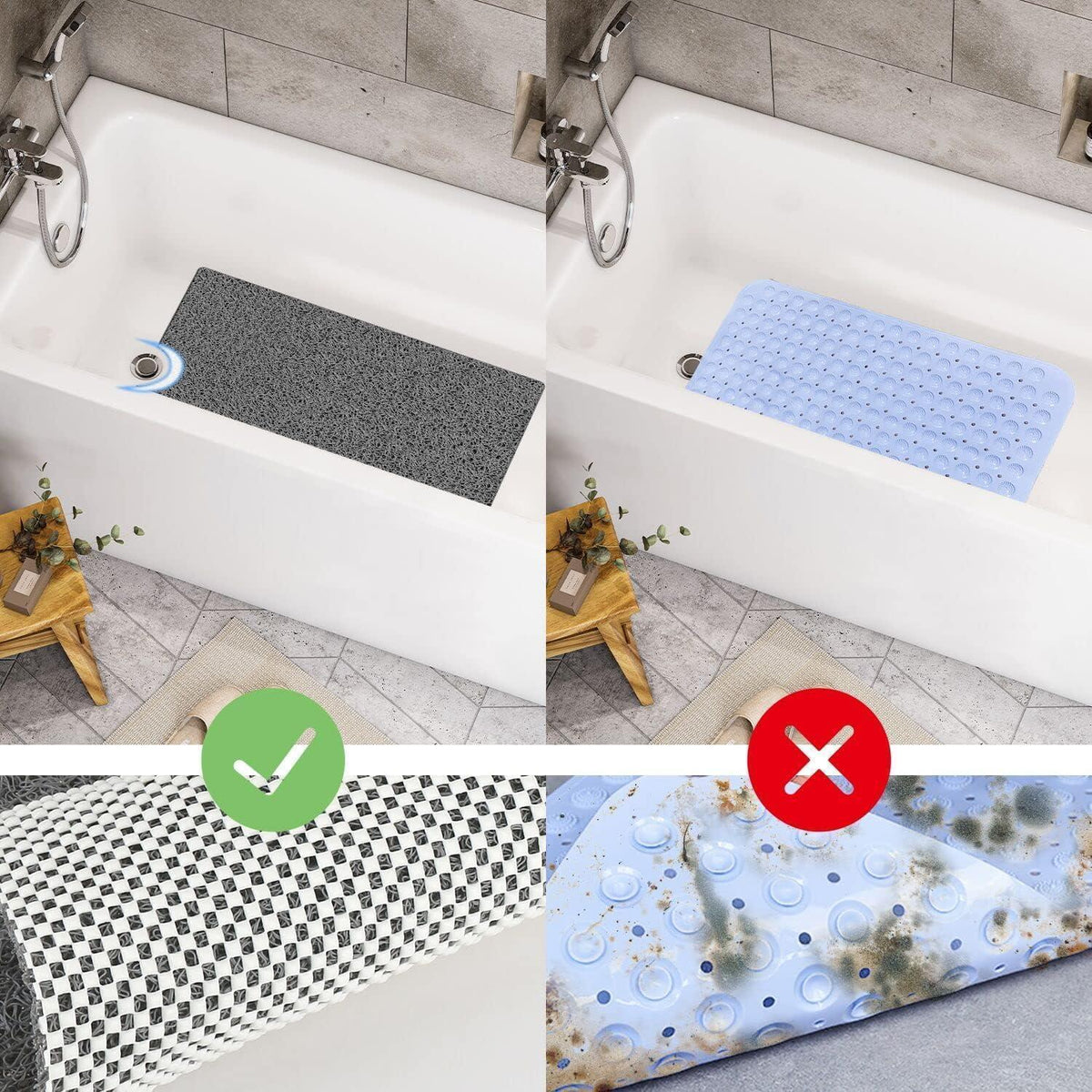 Rutschfeste Badewannenmatte 100x40cm – Schnelltrocknend & Komfortabel