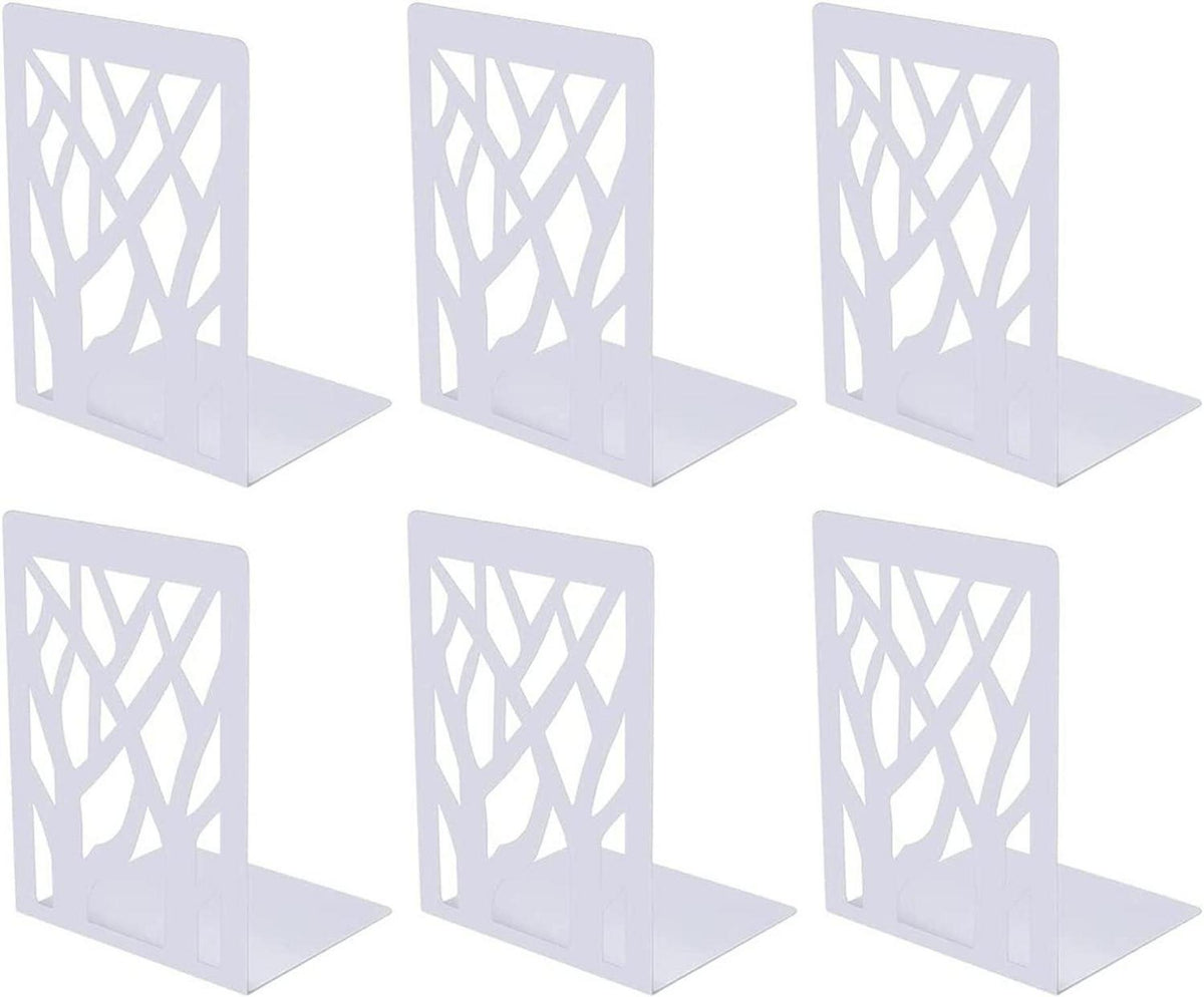3er Set Metall Buchstützen Weiß - Bücher Halter Regal Bookends