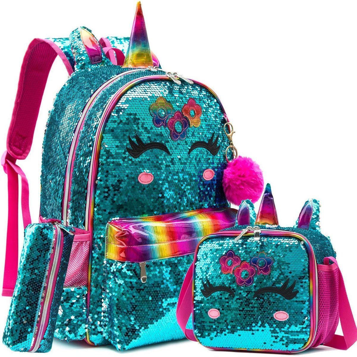 Mädchen Rolling Rucksack mit Einhorn & Rädern – 6-8 Jahre