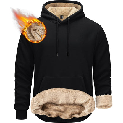Herren Sherpa Hoodie mit Kängurutasche – Warm & Winddicht