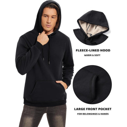 Herren Sherpa Hoodie mit Kängurutasche – Warm & Winddicht