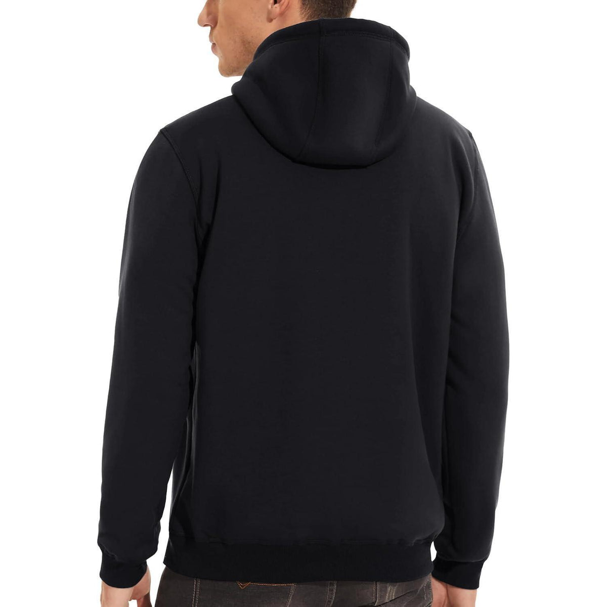 Herren Sherpa Hoodie – Warm & Winddicht – Schwarz XL