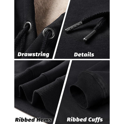 Herren Sherpa Hoodie – Warm & Winddicht – Schwarz XL