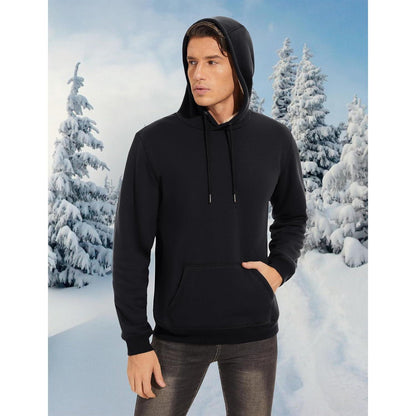 Herren Sherpa Hoodie – Warm & Winddicht – Schwarz XL