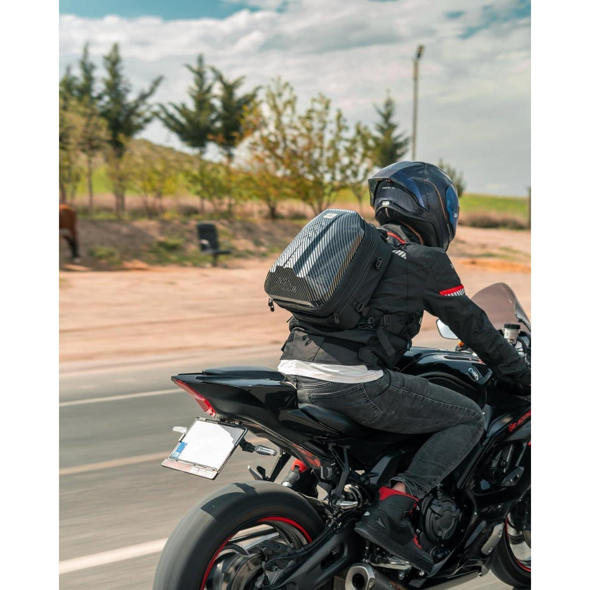 Wasserdichte Motorrad Hecktasche mit ABS Hartschale & Erweiterung