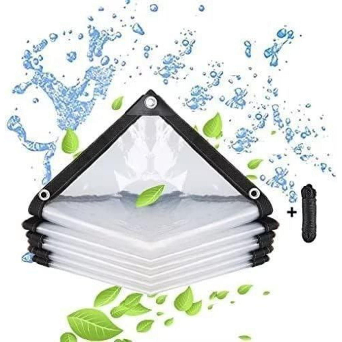 Transparente Abdeckplane 2x4m wasserdicht mit Ösen für Gartenmöbel