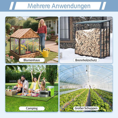 Transparente Abdeckplane 2x4m wasserdicht mit Ösen für Gartenmöbel