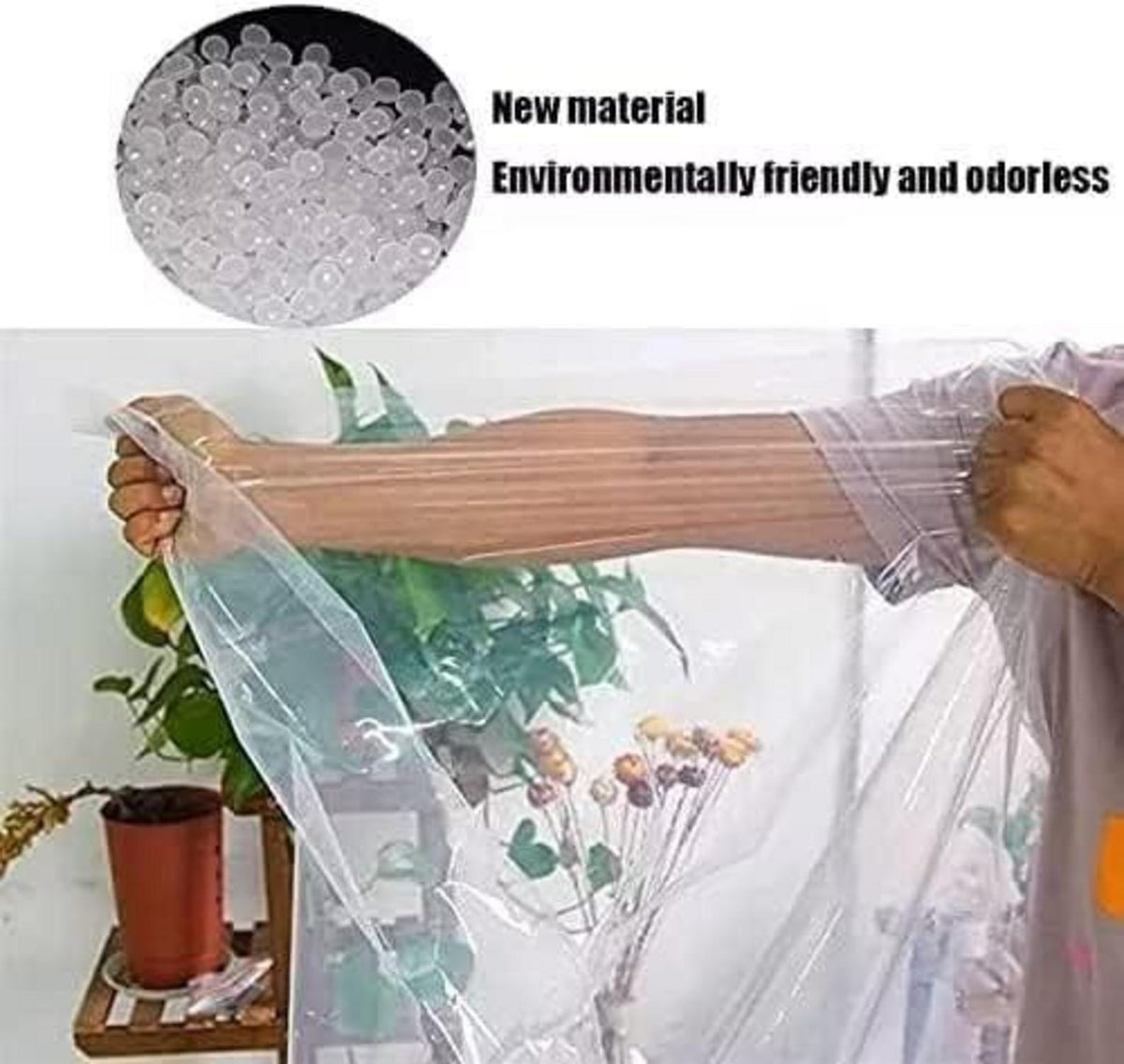 Wasserdichte transparente Plane mit verstärkten Kanten, 2x3m