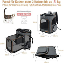 Katzen Rucksack Erweiterbar Hunderucksack Grau