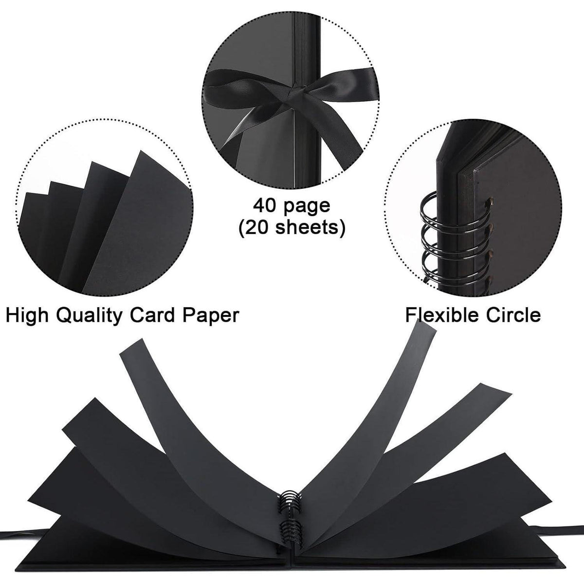 DIY Fotoalbum zum Selbstgestalten 24x17 cm Schwarz