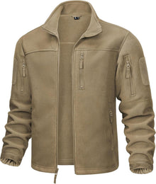 Outdoor Fleecejacke mit 7 Taschen Winddicht Warme Stehkragen Jagdjacke