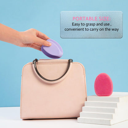 Silikon Gesichtsreiniger Peeling Bürste Handheld Massage Pink Lila