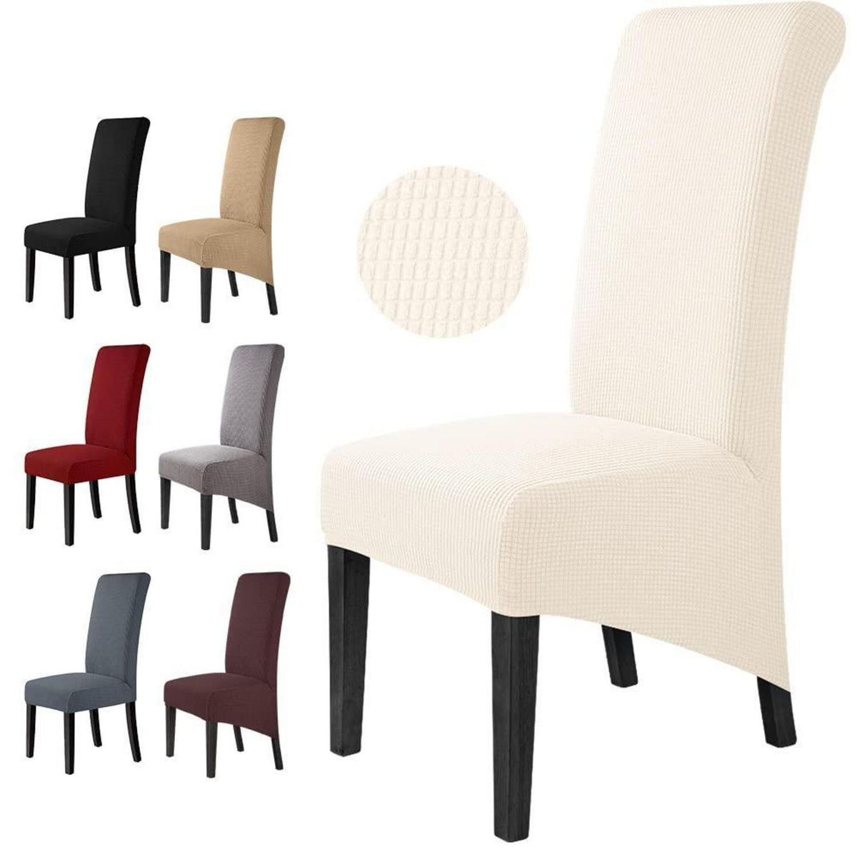 Stuhlhussen 2er-Set Stretch XL Cremeweiß – Universal Passform